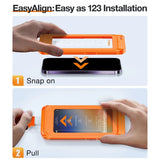 TORRAS - iPhone 16 Pro - Full Fit Skærmbeskyttelse m. Installationsramme - Privacy Funktion - Gennemsigtig