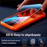 TORRAS - iPhone 16 Pro Max - Full Fit Skærmbeskyttelse m. Installationsramme - Privacy Funktion - Gennemsigtig