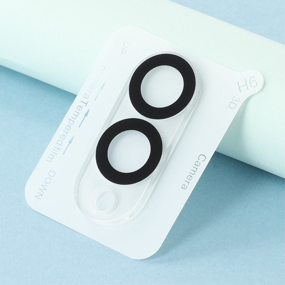 Samsung Galaxy S25 Edge Kameralinsebeskyttelse - 2 Stk. - Gennemsigtig / Sort