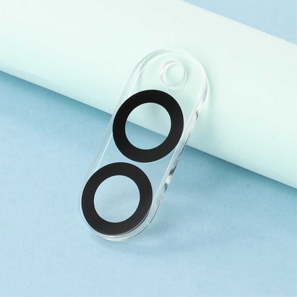 Samsung Galaxy S25 Edge Kameralinsebeskyttelse - 2 Stk. - Gennemsigtig / Sort