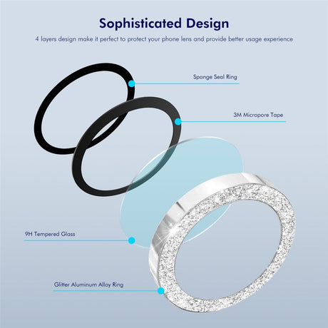 Samsung Galaxy Z Flip7 ENKAY Glitter Kameralinsebeskyttelse - Lilla