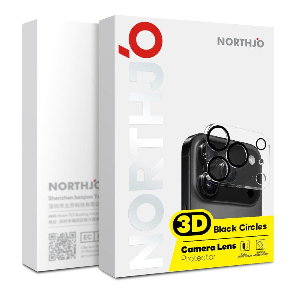 NORTHJO iPhone Air Kameralinsebeskyttelse - Gennemsigtig / Sort