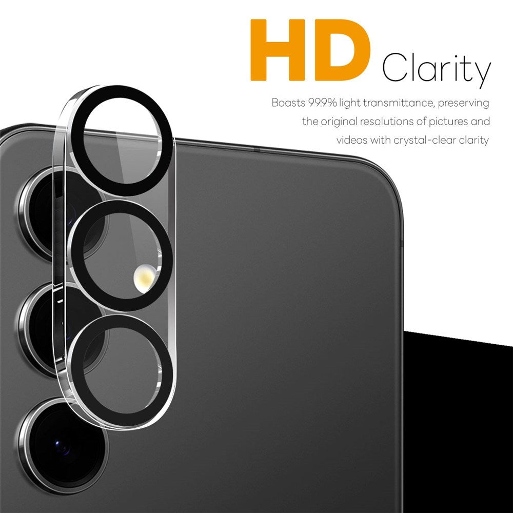 NORTHJO Samsung Galaxy S25 FE Kameralinsebeskyttelse - Gennemsigtig / Sort