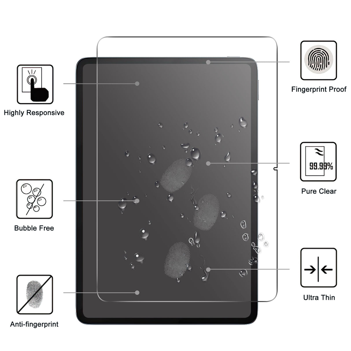 Hærdet Glas Skærmbeskytter til Xiaomi Pad 6S Pro 12.4 - 2.5D