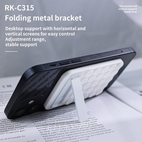 Magnetisk Silikone Sugekop - Kickstand - Hvid
