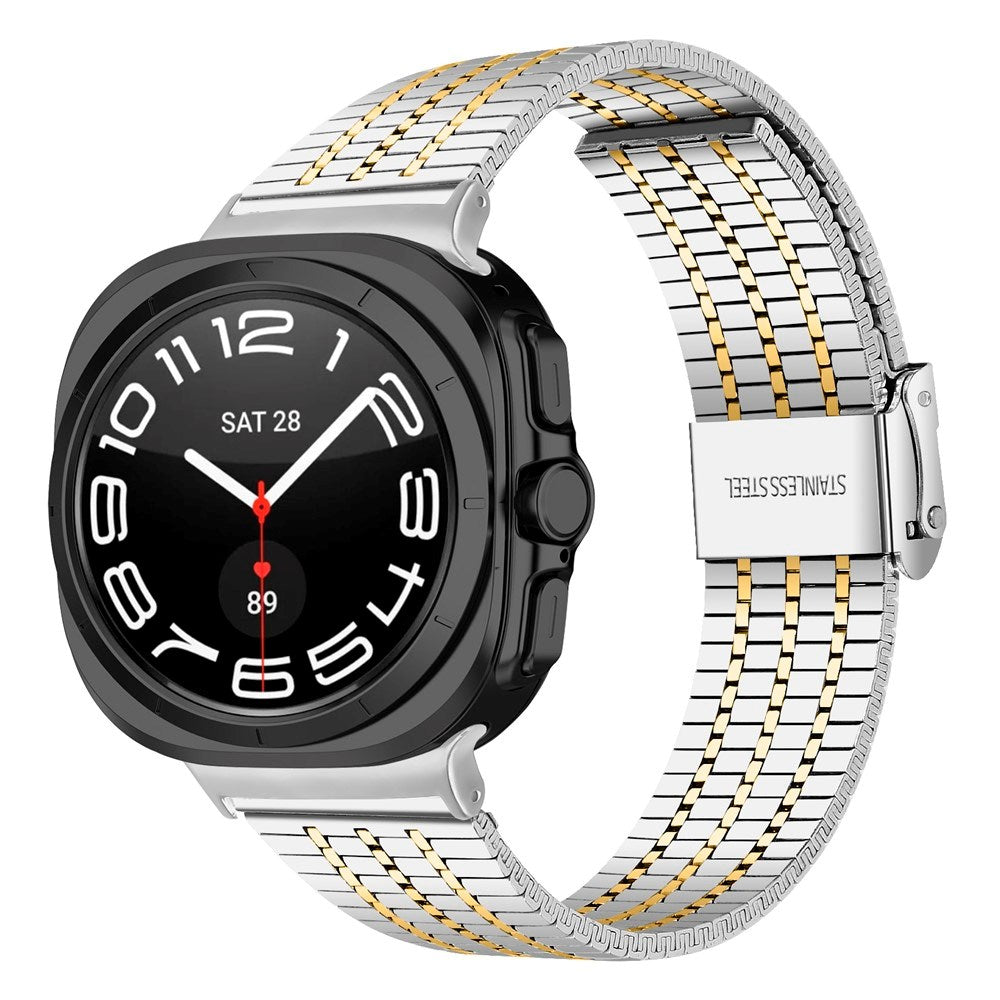 Samsung Galaxy Watch 8 / 8 Classic (40 / 44 / 46mm) - EIDERWOOD Stål Rem - Sølv / Guld