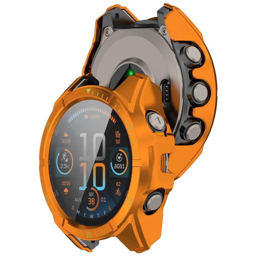 Garmin Tactix 8 AMOLED (51mm) - Hårdt Plastik Cover m. Beskyttelsesglas - Orange / Gul