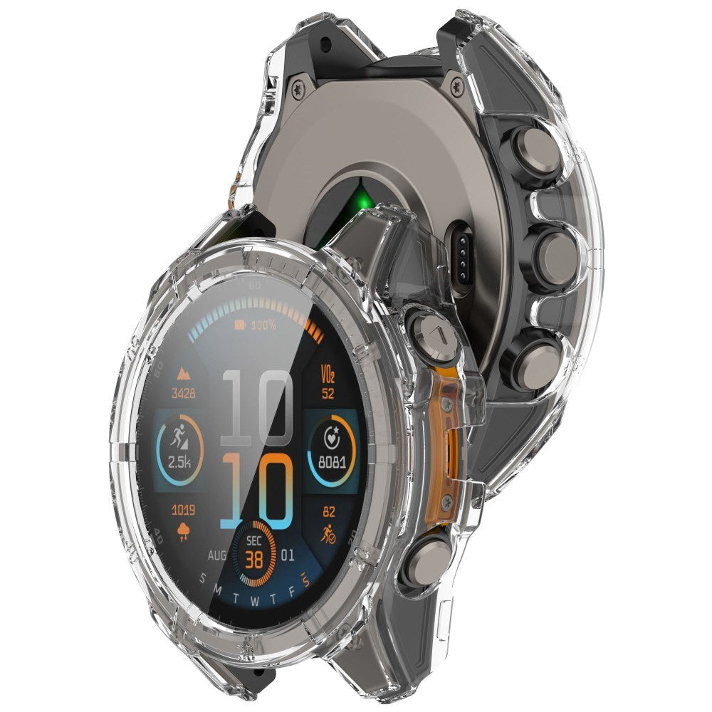 Garmin Tactix 8 AMOLED (51mm) - Hårdt Plastik Cover m. Beskyttelsesglas - Gennemsigtig