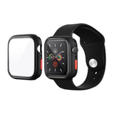Apple Watch SE / 6 / 5 / 4 (44mm) Fleksibelt Plast Cover & Hærdet Skærmbeskyttelsesglas - Sort