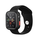 Apple Watch SE / 6 / 5 / 4 (44mm) Fleksibelt Plast Cover & Hærdet Skærmbeskyttelsesglas - Sort