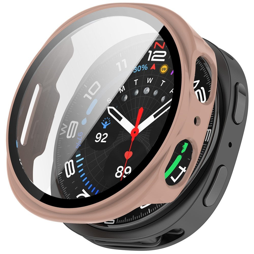 Samsung Galaxy Watch 8 (40mm) Hårdt Plastik Cover - Indbygget Skærmbeskyttelse - Lyserød