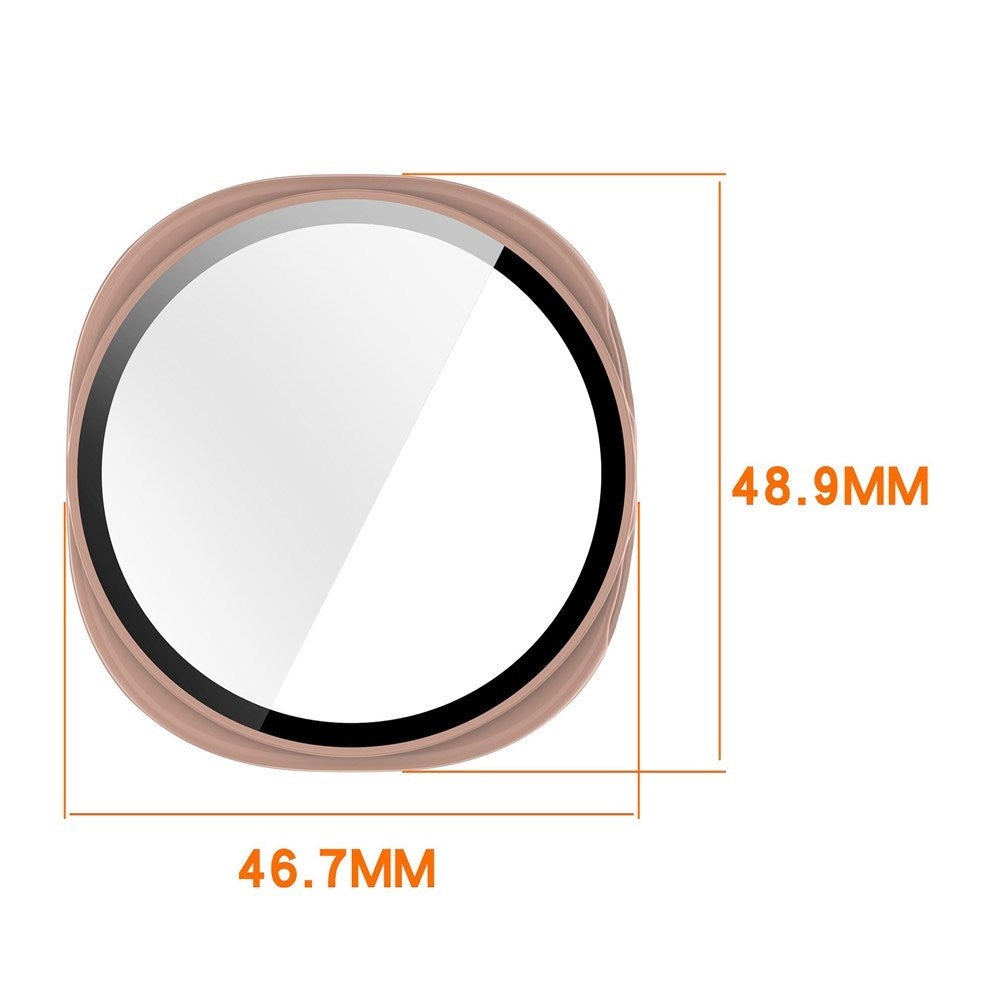 Samsung Galaxy Watch 8 (44mm) Hårdt Plastik Cover - Indbygget Skærmbeskyttelse - Mat Sølv