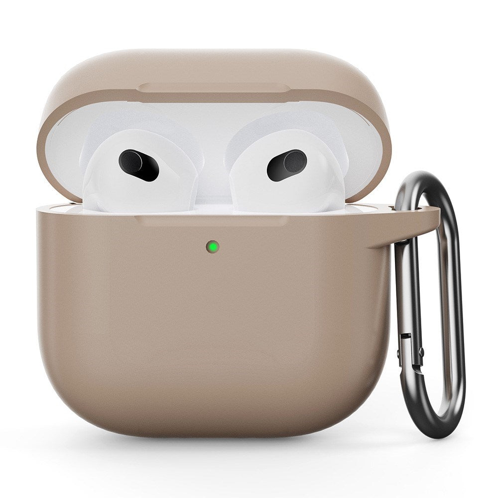 Silikone Cover m. Karabinhage Airpods 4 - Beige