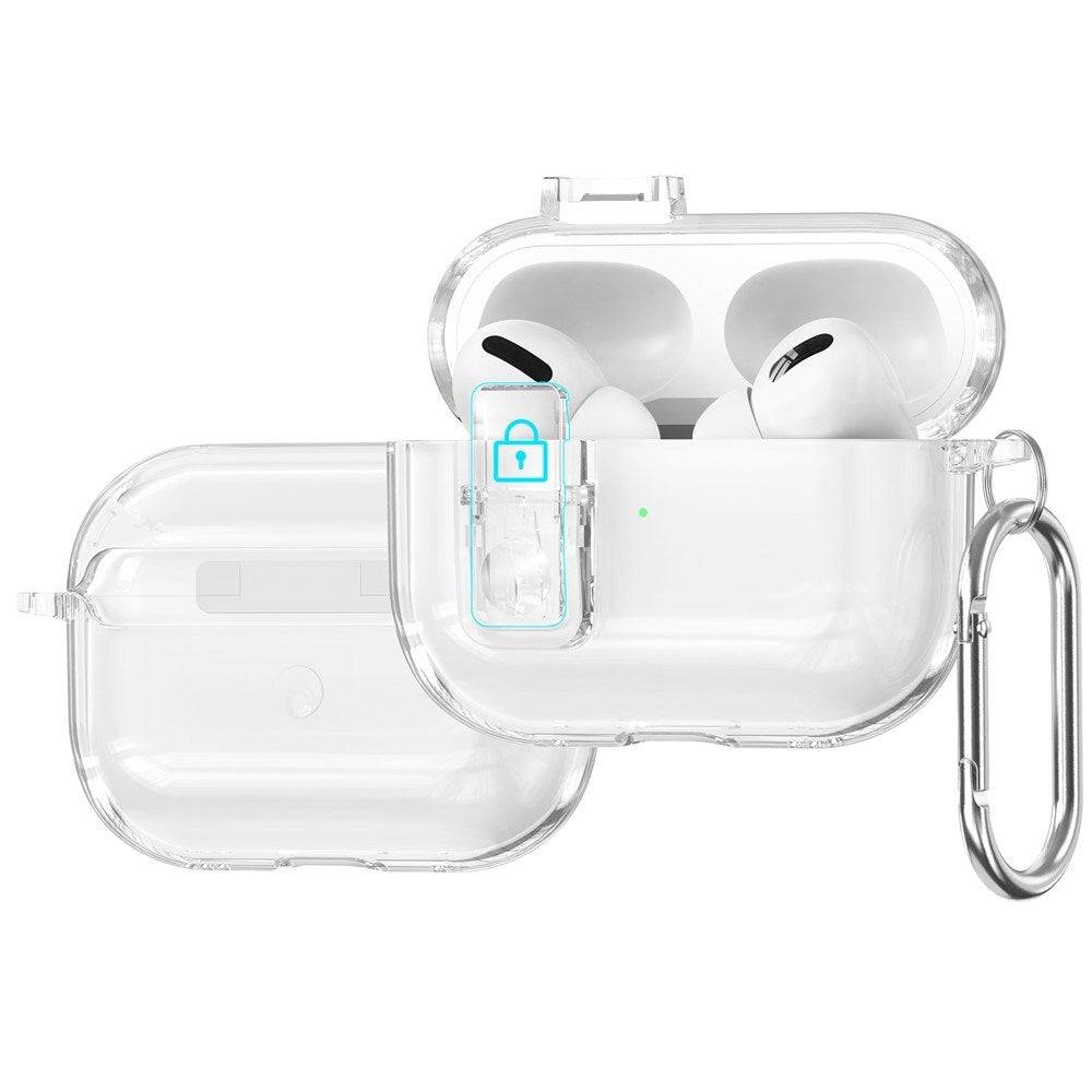 Hybrid Plastik Cover m. Karabinhage - Apple AirPods Pro (3. gen.) - Gennemsigtig