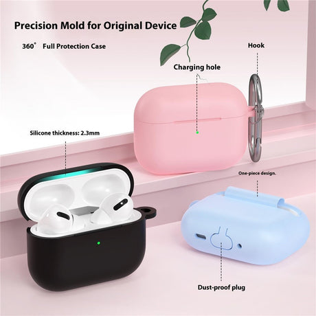 Silikone Cover til Apple AirPods Pro (3. gen.) - Karabinhage - Sort