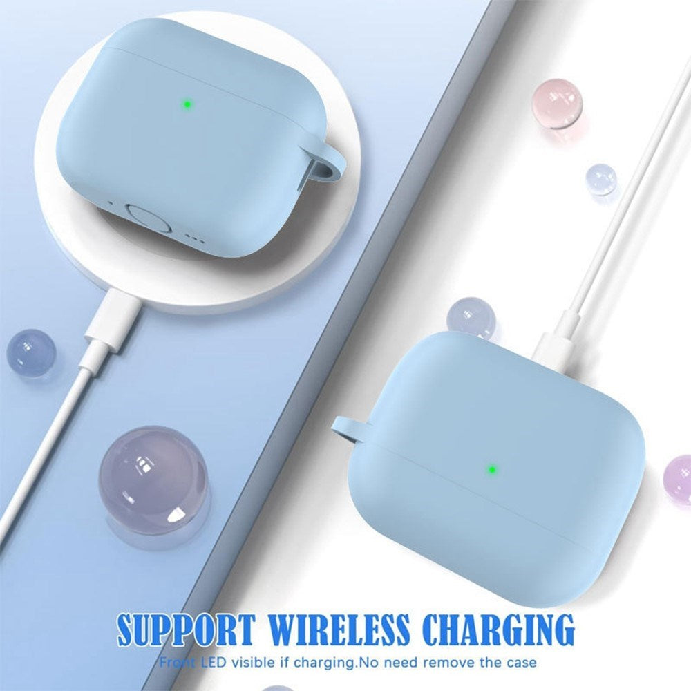 Silikone Cover til Apple AirPods Pro (3. gen.) - Karabinhage & Rengøringspen - Lavender