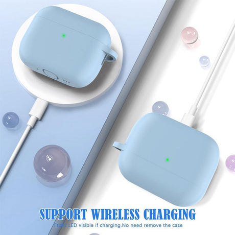 Silikone Cover til Apple AirPods Pro (3. gen.) - Karabinhage & Rengøringspen - Violet