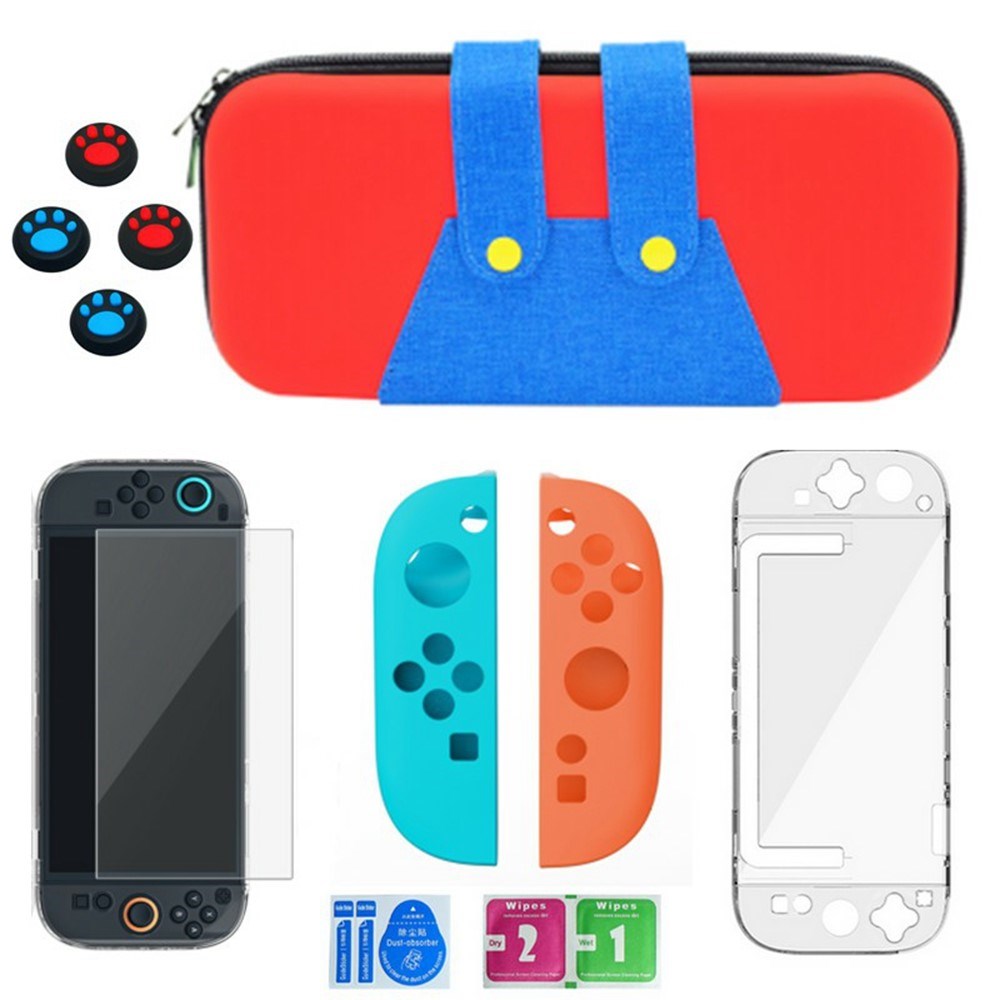 6-i-1 Beskyttelsessæt til Nintendo Switch 2 - Rød / Blå