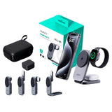 Aukey - MagFusion 3-i-1 Magnetisk Foldbar Trådløs Oplader - MagSafe Kompatibel - Grå