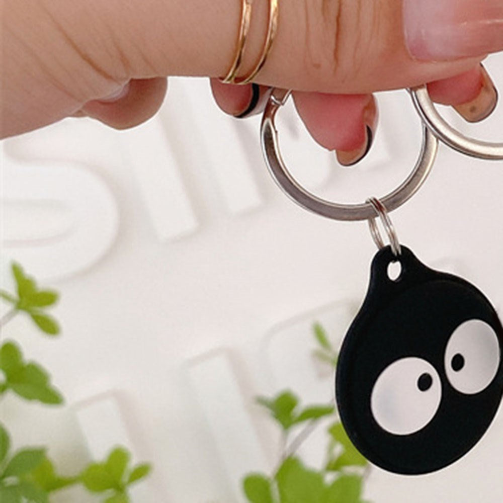 Apple AirTag Silikone Cover m. Nøglering & Unikt Design - Lysegrøn Avocado