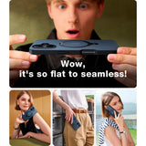 TORRAS - iPhone 16 Plus - Hybrid Plastik Cover m. Ståfunktion - MagSafe Kompatibel - Sort