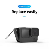 TELESIN Cover til GoPro Hero 9 / 10 / 11 / 12 / 13 Batteri m. Udskæring til Opladekabel - Sort