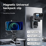 TELESIN Magnetisk Klemme Monteringsløsning til Action Kamera - Sort / Grå