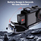 TELESIN Letvægts Cage til DJI Osmo Action 3 / 4 / 5 Pro - Grå