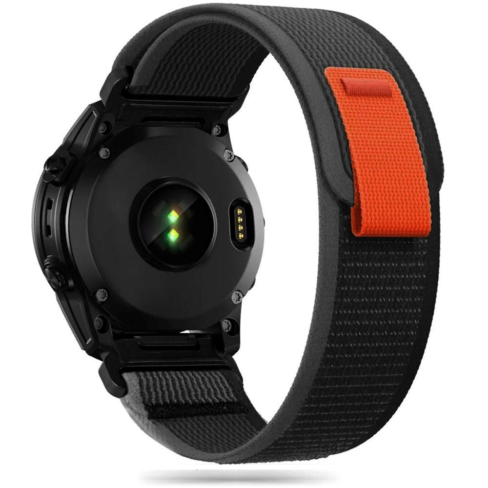 Universal Garmin 22mm Tech-Protect Nylon Pro Urrem - Sort / Orange