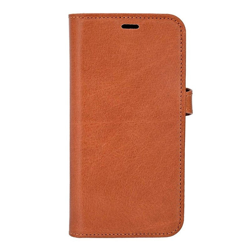 iPhone 16e - Buffalo 2-i-1 Ægte Læder Flip Cover - Brun