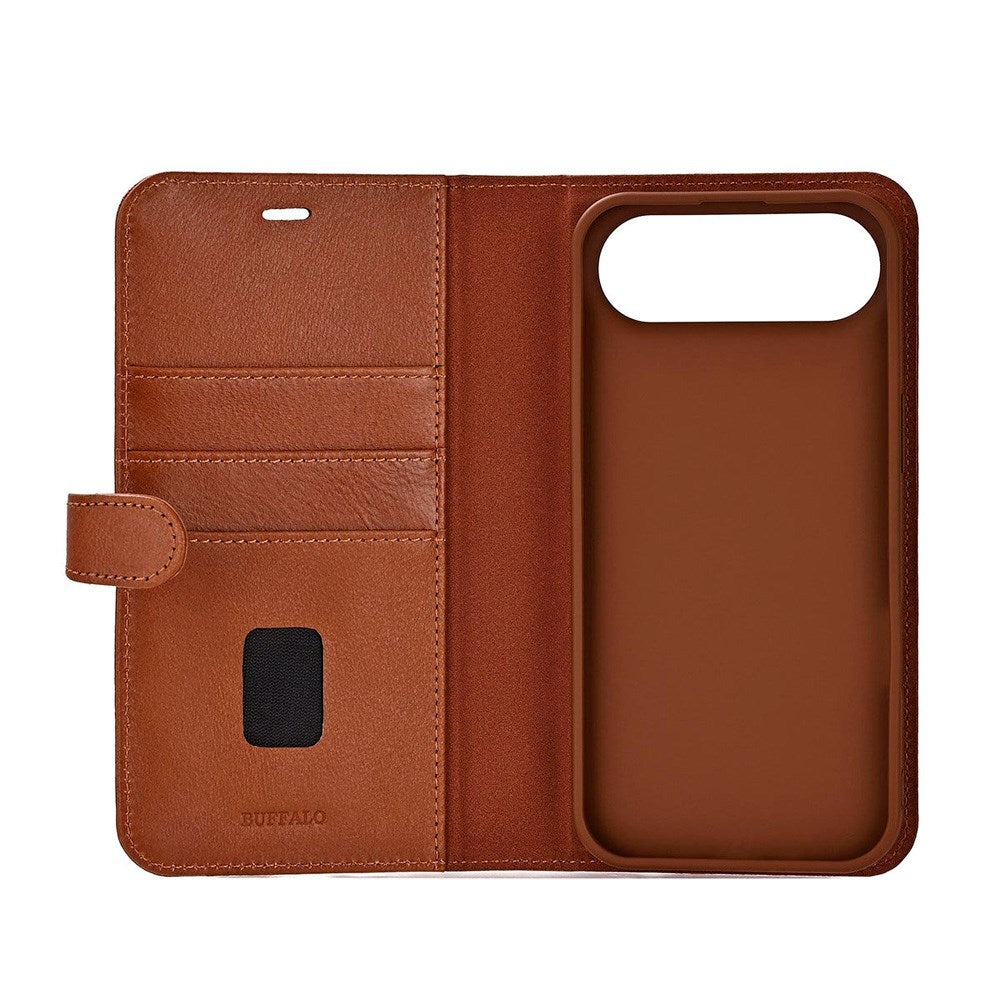 Buffalo iPhone Air Ægte Læder Flip Cover - Brun