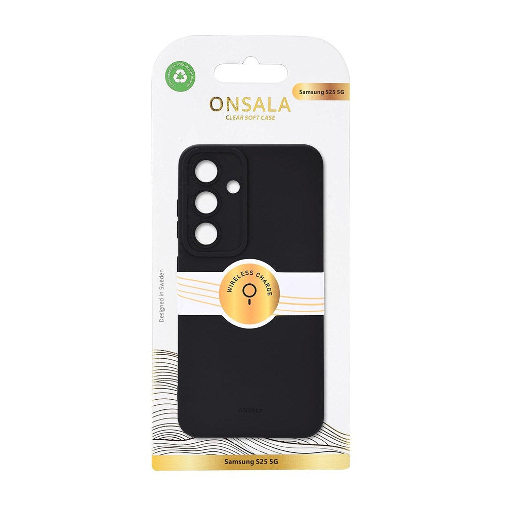 GEAR Onsala Samsung Galaxy S25 Silikone Touch Bagside Cover - Black