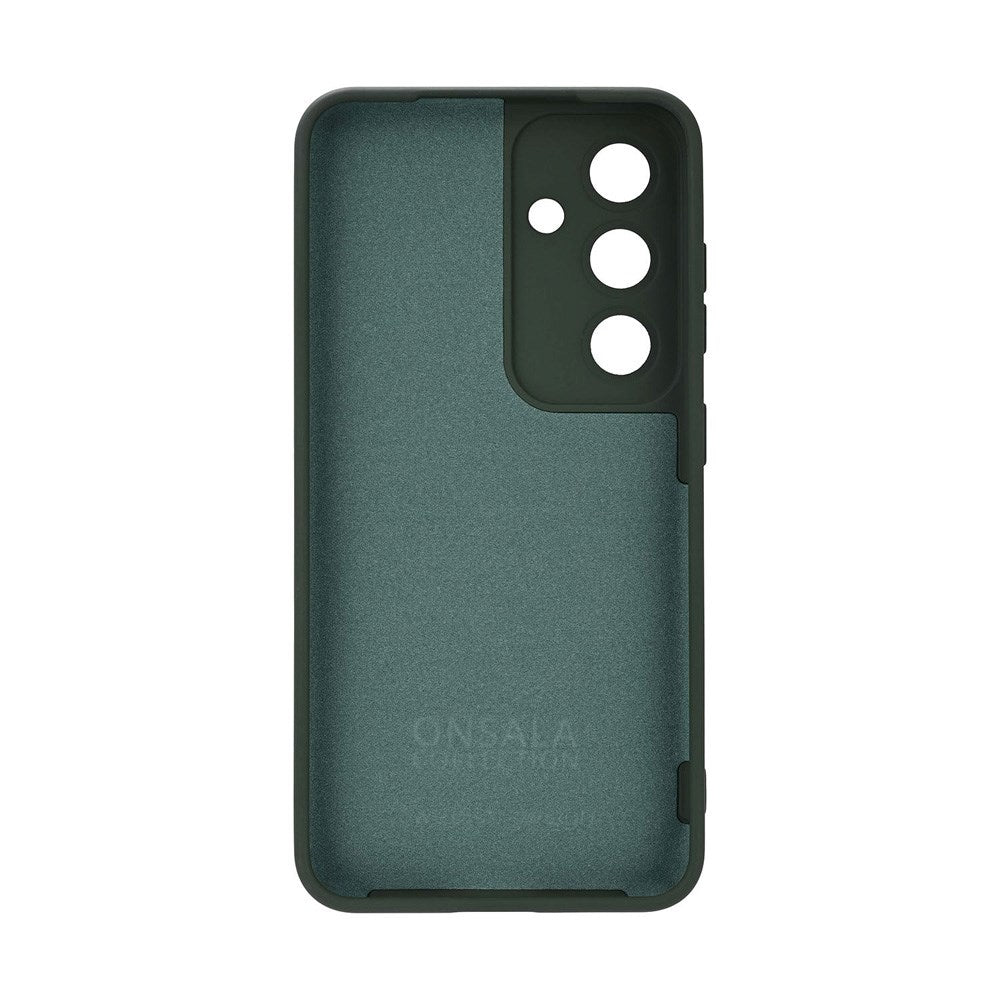 GEAR Onsala Samsung Galaxy S25 Silikone Touch Bagside Cover - Olive Green