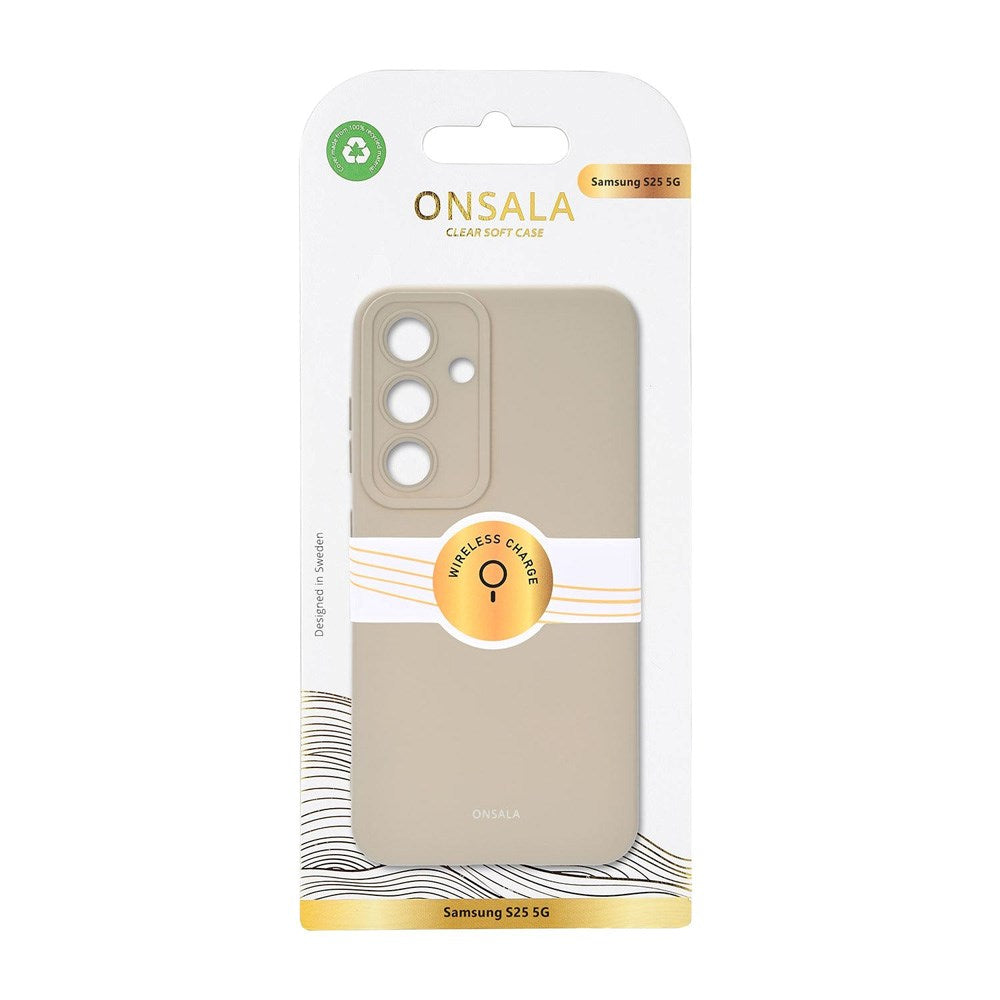 GEAR Onsala Samsung Galaxy S25 Silikone Touch Bagside Cover - Concrete