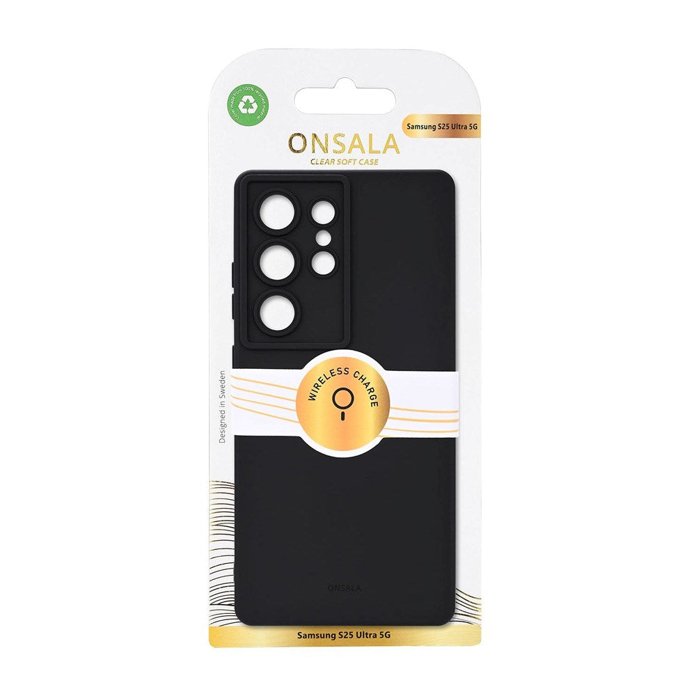 GEAR Onsala Samsung Galaxy S25 Ultra Silikone Touch Bagside Cover - Black