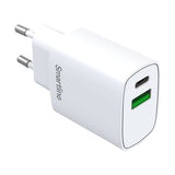 Smartline Vægoplader PD 20W m. 1 x USB-A & 1 x USB-C - Hvid