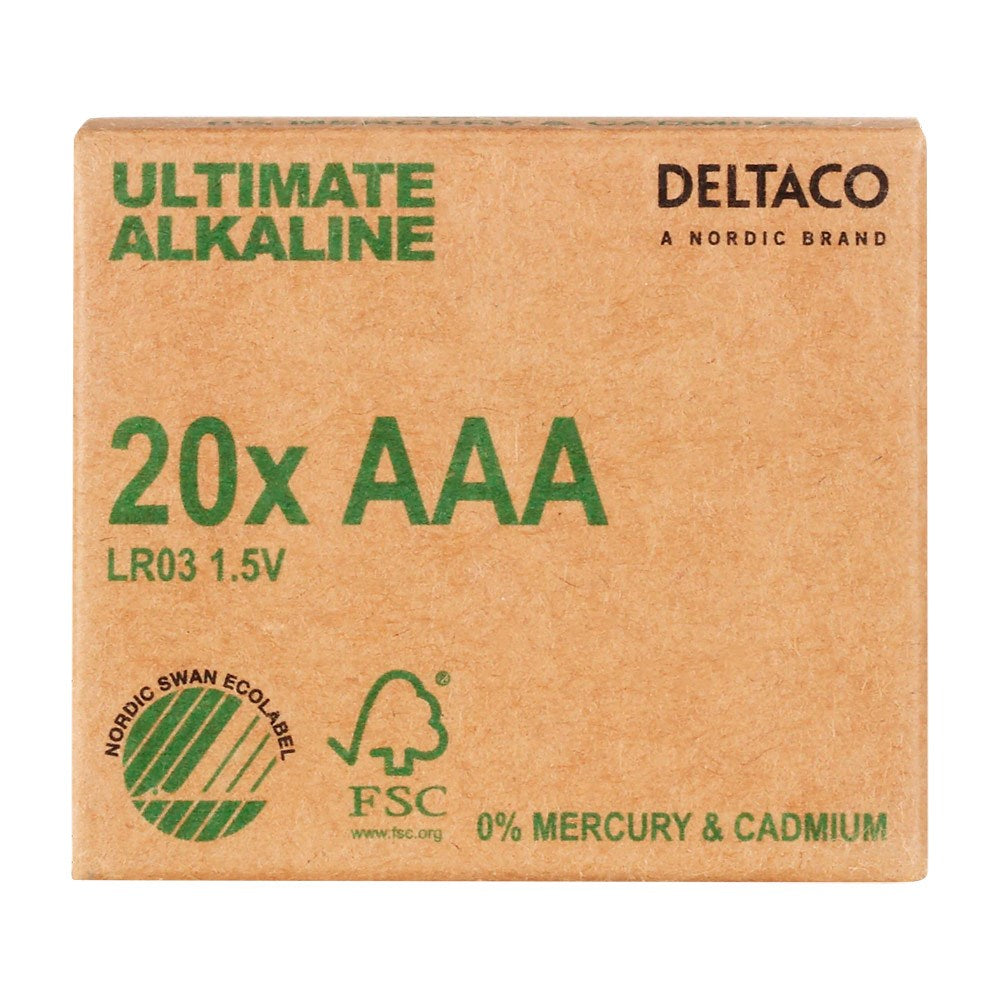Deltaco - Ultimate Alkaline 20 x AAA Batterier