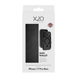 iPhone 17 Pro Max X2O Mag Wallet Flip Case m. Indbygget Kortholder - Sort