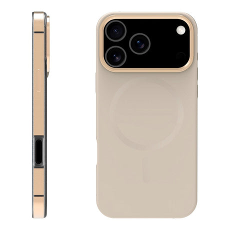 iPhone 17 Pro X2O Mag Metal Mobil Cover - MagSafe Kompatibel - Beige / Guld