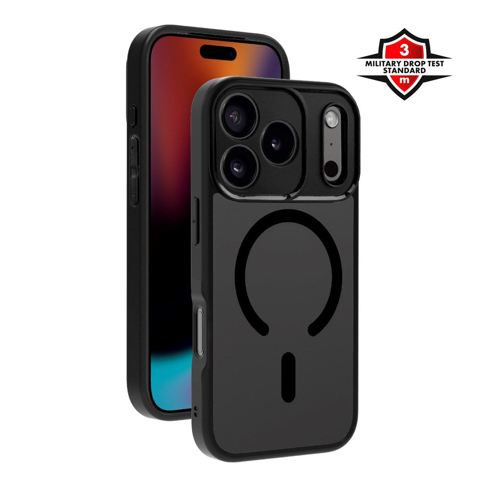 X2O iPhone 17 Pro Mag Frosted Mobil Cover - MagSafe Kompatibel - Mat Sort