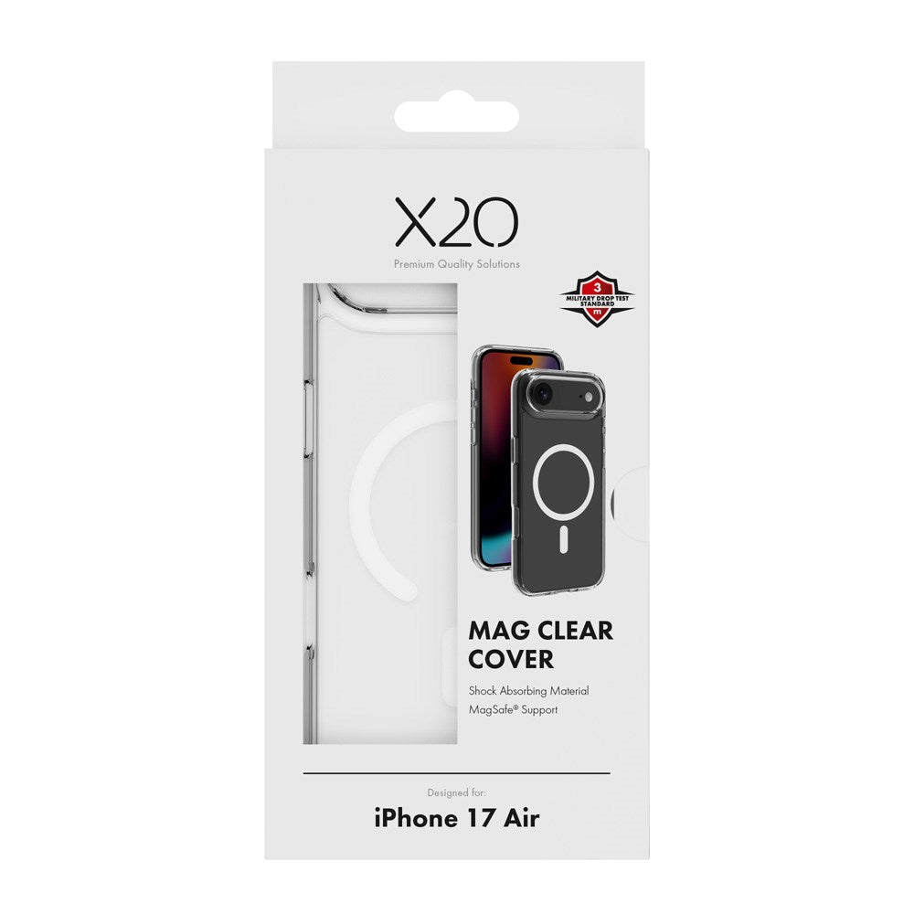 X2O iPhone Air Mag Clear Mobil Cover - MagSafe Kompatibel - Gennemsigtig