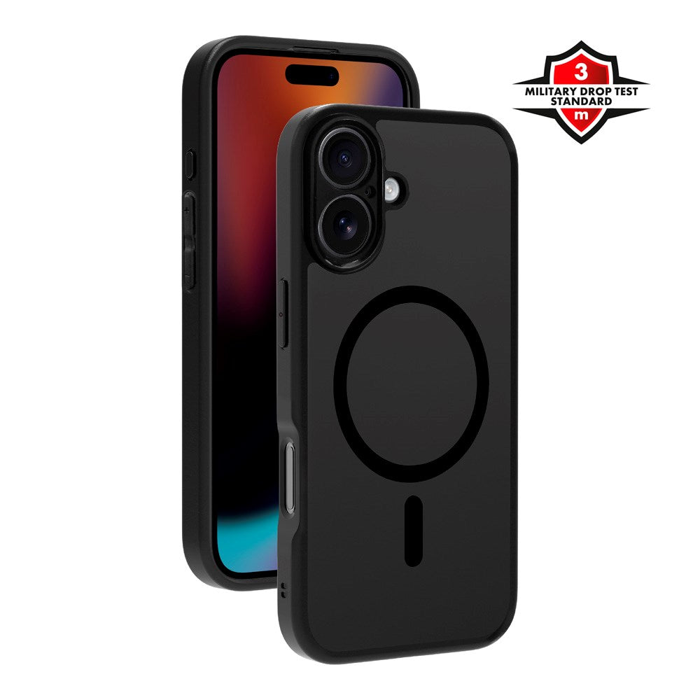 X2O iPhone 17 Mag Frosted Mobil Cover - MagSafe Kompatibel - Mat Sort