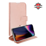 iPhone 17 X2O Classic Wallet Flip Case m. Pung & Ståfunktion - Rose Gold