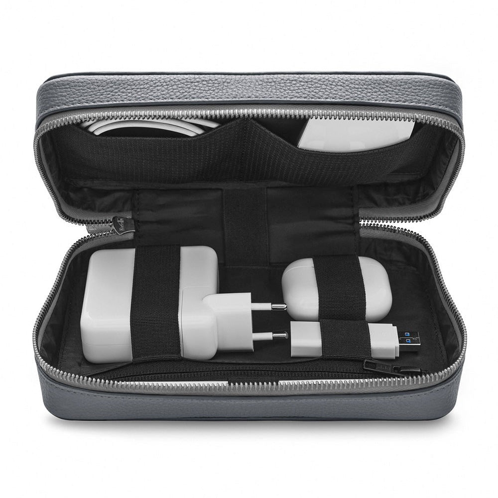 Woolnut Læder Tech Oganizer - Grå