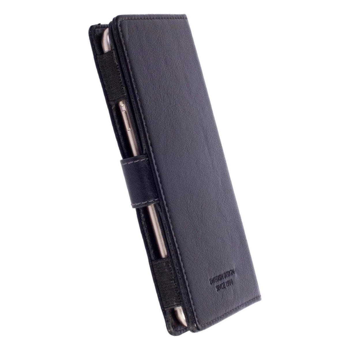 Krusell Sigtuna FolioWallet Universal Læder Flip Cover Sort (Maks. Mobil: 155 x 75 x 10 mm)