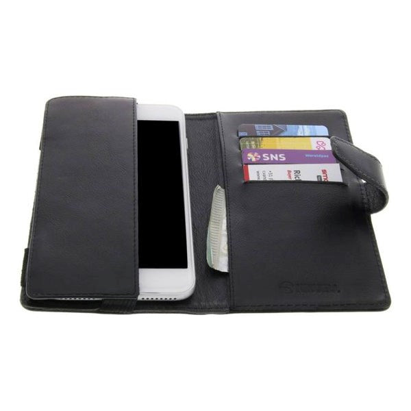 Krusell Sigtuna FolioWallet Universal Læder Flip Cover Sort (Maks. Mobil: 155 x 75 x 10 mm)