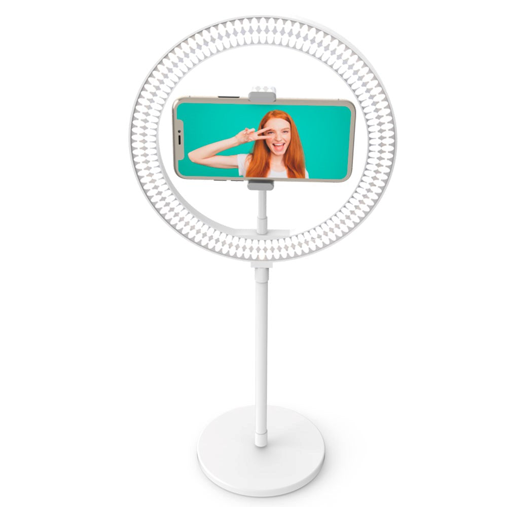 Digipower My Story 10" Ring Light Stativ m. Fjernbetjening & Mobilholder - Hvid