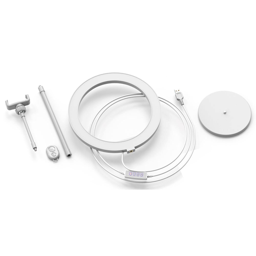 Digipower My Story 10" Ring Light Stativ m. Fjernbetjening & Mobilholder - Hvid