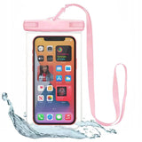 Tech-Protect Universal Waterproof Case Etui - Lyserød / Gennemsigtig (Maks. Mobil: 163 x 90 x 10 mm)