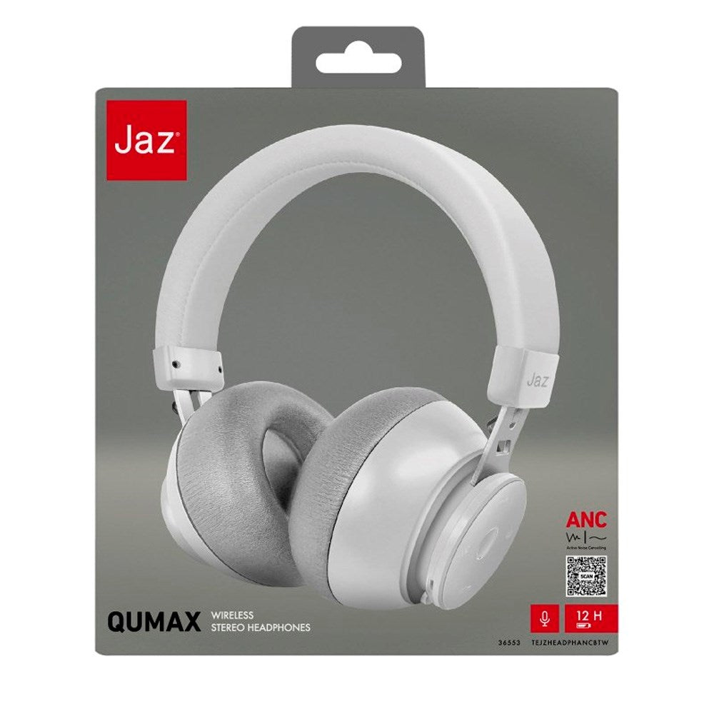 JAZ Wireless ANC Headset med Mikrofon og Integrerede Kontroller - Hvid